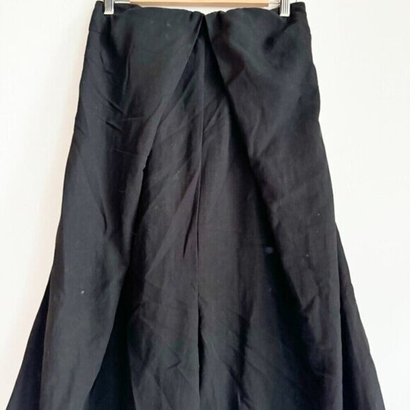 Zara Black Linen blend Super Wide Leg Strapless Jumpsuit  Blogger S - Picture 9 of 10